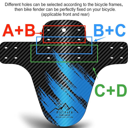 NICEDACK Bike Fender, 2PCS Adjustable MTB Mud Guard, Front and Rear Compatible Mudguards, Easy to Install, Fits 26", 27.5", 29" Fat Tire Bikes and All Disc Brake Bicycles (Blue)