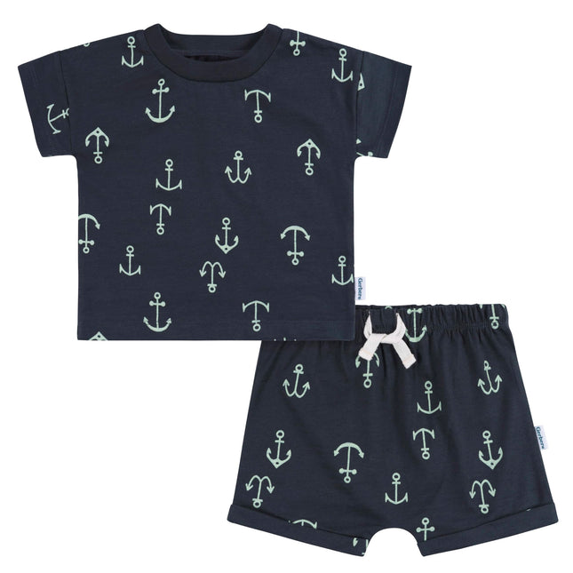 Gerber baby-boys Toddler T-shirt and Shorts Set, A