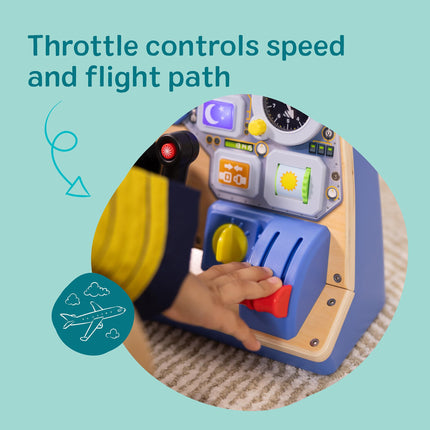Melissa & Doug Jet Pilot - Tablero de Mando Interactivo | Juguetes de avión de madera para niños, juegos de imitación para niños y niñas | A partir de 3 años - Certificado FSC
