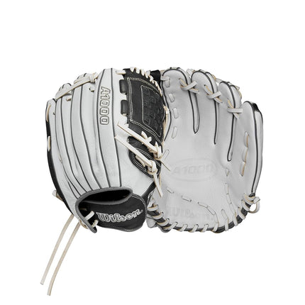 Wilson 2024 A1000® P12 12” Pitcher’s Fastpitch Softball Glove - White/Grey, Left Hand Throw
