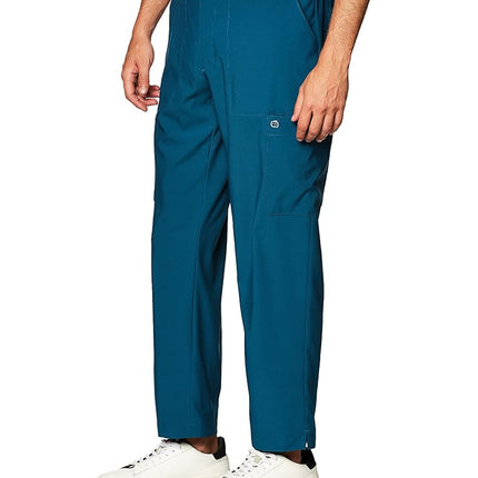 WonderWink Men's Flat Front Cargo Pocket Pant, Caribbean Blue, 5X-Large