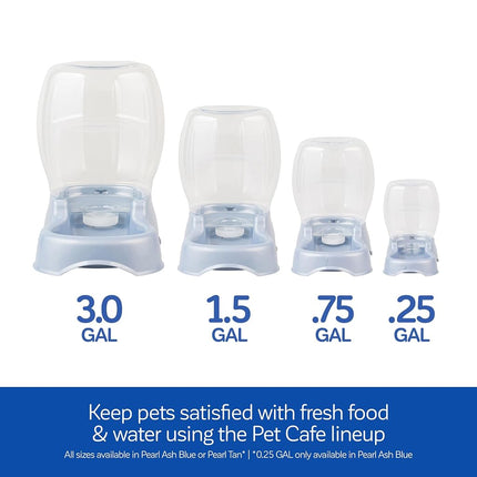 Petmate Pet Cafe Gravity Waterer Cat and Dog Water, Pearl Ash Blue,1.5 GAL, Made in USA