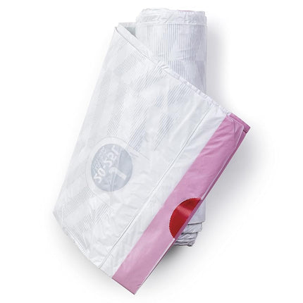 Brabantia 138362 PerfectFit Bin Liners Multipack (Size J/20-25 Litre) Thick Plastic Trash Bags with Tie Tape Drawstring Handles (120 Bags), White