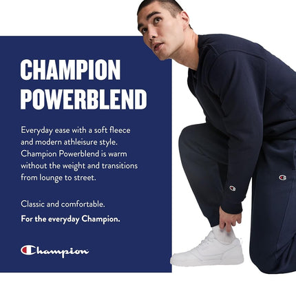 Champion Men's, Powerblend, Fleece Comfortable Hoodie, Sweatshirt (Reg. Or Big & Tall), Oxford Gray C Logo, XL