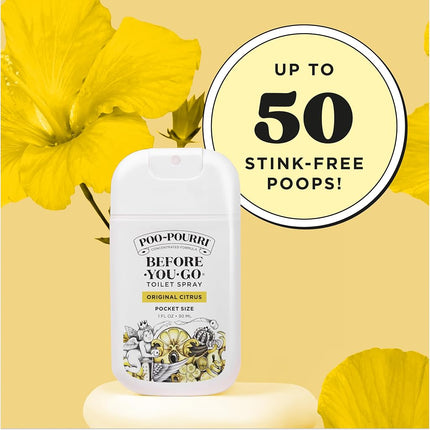 Poo-Pourri Before-You-Go Toilet Spray, Original Citrus, 1 Fl Oz Pocket Travel Size - Lemon, Bergamot and Lemongrass