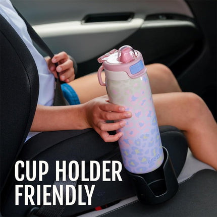 Ello Kids Pop & Fill 18oz Stainless Steel Water Bottle with Quick Fill Technology, Double-Wall Vacuum Insulation, Leak Proof Locking Lid, Sip & Chug, BPA Free, Gifts for Girls Boys, Strawberries