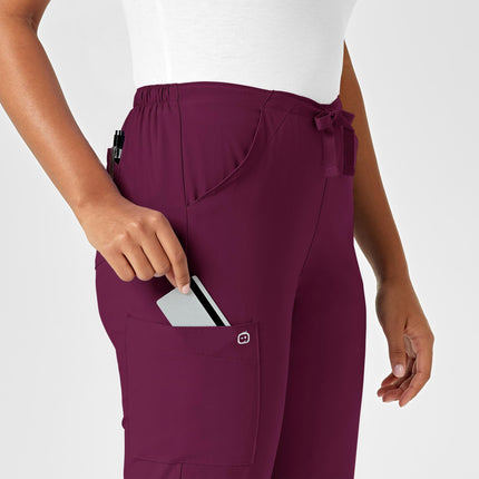 WonderWink 5255TWINEXLT W123 Women's Drawstring Pant, Wine, Tall-XL Size