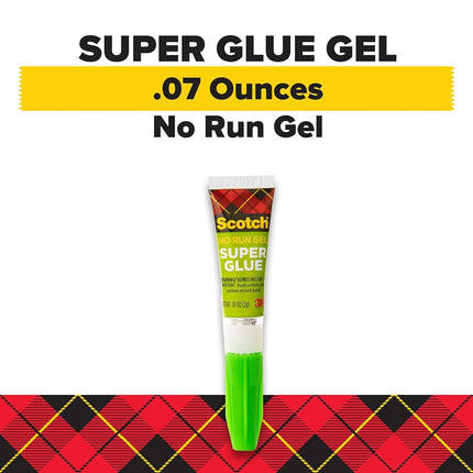 Scotch Super Glue Gel 0.7 oz (2gr.) per Tube | Clear color | Strong Adhesion | Instant Bonding | Glue Liquid with Precision Applicator | All purpose | Fast Drying | Super Glue | 2 tubes/pack