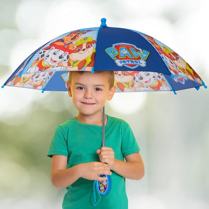 Parapluie Nickelodeon pour enfants, imperméable Pat Patrouille pour tout-petits et jeunes garçons de 3 à 6 ans, bleu clair, 3-6 ans