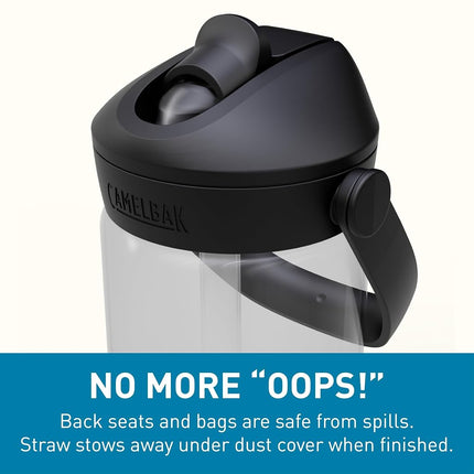 Camelbak THRIVE FLIP STRAW KIDS 415 ml – sport bottle – leak-proof – for little adventurers – easy drinking – durable – Clear, size: OS