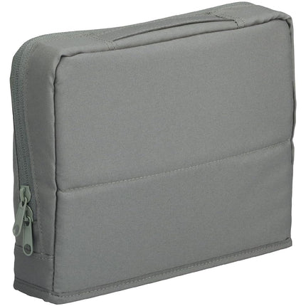 KOKUYO Pencil Case Pouch, Haco-Biz Standing Pen Pouch Bag, Foldable Stand up Pencil Holder Organizer, Large Capacity Portable Pencil Box for Office Supplies, Gray