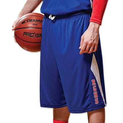 CHAMPRO Pivot Reversible Polyester Basketball Short, Youth Medium, Maroon, White
