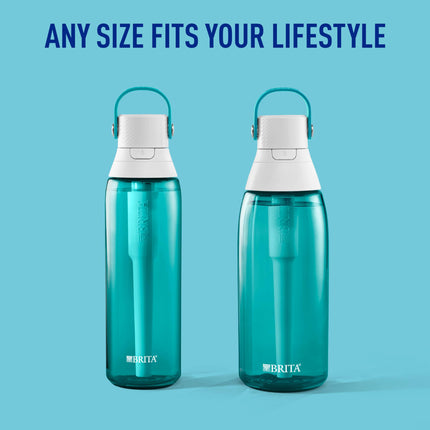 Botella de agua Brita aislada con filtro y pajita, reutilizable, regalo de Navidad y relleno de calcetines para hombres y mujeres, plástico sin BPA, Sea Glass, 36 onzas