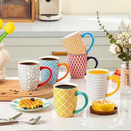 Cerkik Ceramic 16 Oz / 450 ml Coffee Mugs Set of 6