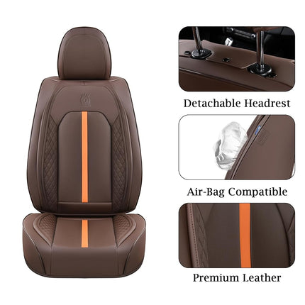 Doogo Automotive Seat Covers, Car Seat Covers 5 Seat, Leaher Car Seat Protectors, Front and Rear Car Seat Covers， Driver Seat Cover Auto Accessories Fit for Most Vehicles