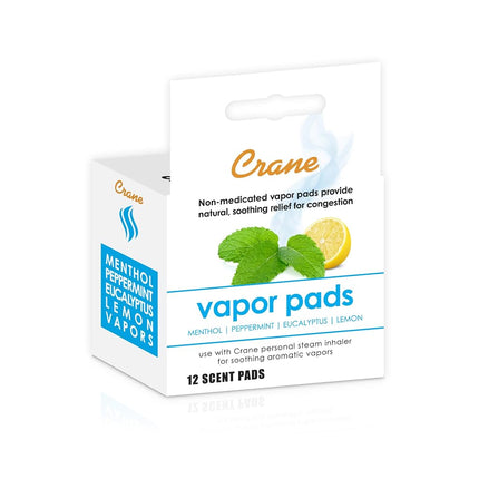 Crane Vapor Pads for EE-5948 Cordless Personal Steam Inhaler, White, 12 Count (Pack of 1)