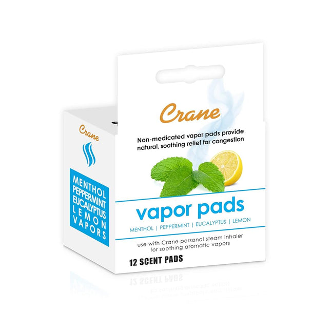 Crane Vapor Pads for EE-5948 Cordless Personal Steam Inhaler, White, 12 Count (Pack of 1)