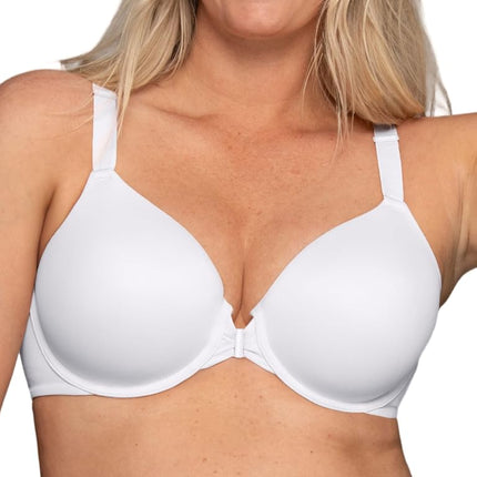 Sujetador con aros Vanity Fair Women's Beauty Back de copa completa, cierre delantero, blanco, 36DD