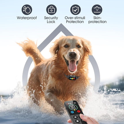 Dog Training Collar with Remote, Smart Dog Shock Collar with 3 Training Modes and Training Icons, Waterproof Electric Dog Shockers for Large and Medium Dogs (8-120 LBS)