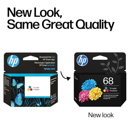 HP 68 Tri-Color Ink Cartridge | Works Envy 6100e, 6500e Series | Eligible for Instant Ink | 7FP20T