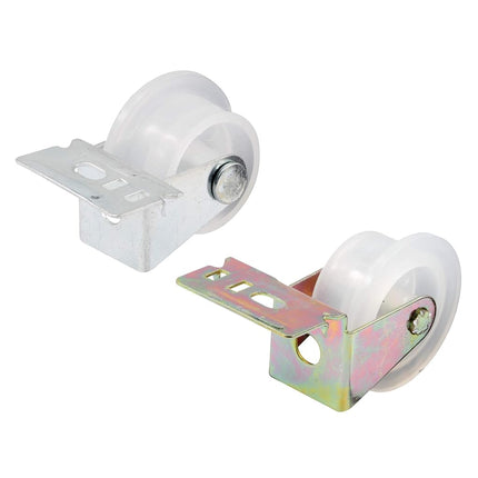 Prime-Line R 7147 Flat Stepped Drawer Guide Roller Assembly, 1 in Od, Plastic, White