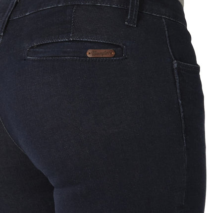 Wrangler Women's Retro Mid Rise Wide Leg Jean, Dark Blue, 5 36