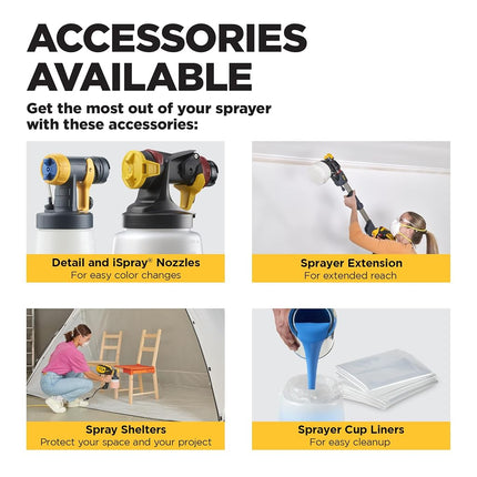 Wagner Spraytech 0529011 FLEXiO 570 Handheld HVLP Paint Sprayer, Sprays Unthinned Latex, Includes iSpray Nozzle, Complete Adjustability for All Needs
