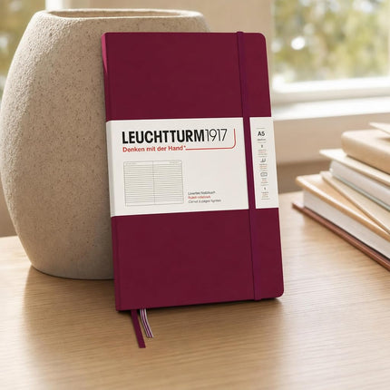 Notebook Medium (A5) Ruled, Hardcover, 251 Numbered Pages, Port Red
