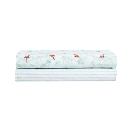 Tommy Bahama - Queen Sheet Set, Cotton Percale Bedding Set, Super Soft and Cozy Home Decor, Oeko-Tex Certified (Cool Beach Stripe Turquoise, Queen)