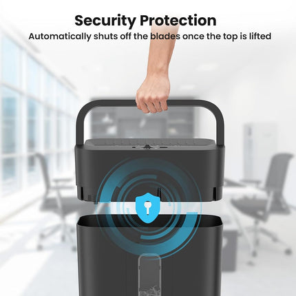 6-Sheet Shredder for Home Office, 3.43 Gallon Cross Cut Shredder, P-4 High Security Paper Shredders for Credit Card Staple Clip, Portable Handle Design