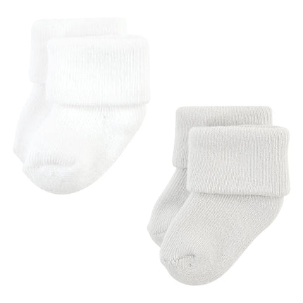 Hudson Baby Unisex Baby Cotton Rich Newborn and Terry Socks, Solid Blue Gray, 0-6 Months, Solid Blue Gray 8 Pack Terry, 0-6 Months