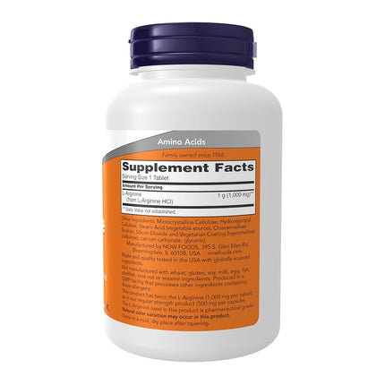 NOW L-Arginine 1000 mg, 120 Tablets