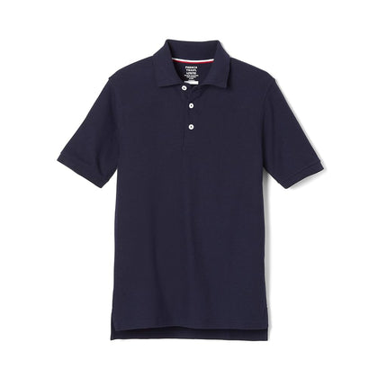 French Toast Young Men's Pique Polo Shirt with Short Sleeves, Navy, Large