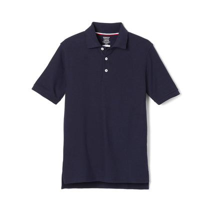 French Toast Husky Boys Short Sleeve Pique Polo, Navy, Large/14/16/ Husky