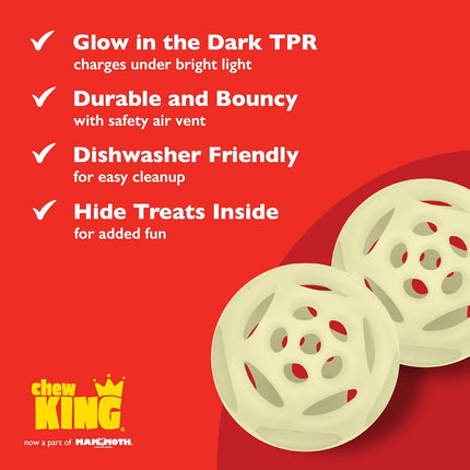 Chew King Large 2pk Lattice Glow Balls