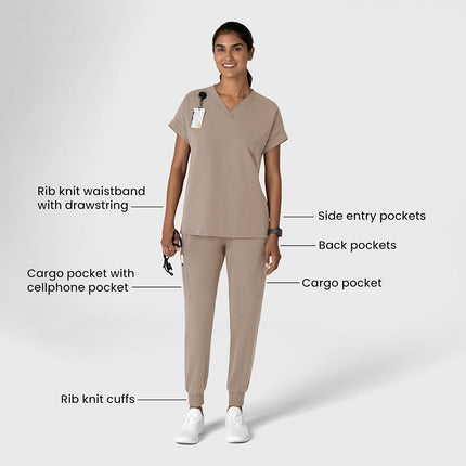 WonderWink Women's Jogger Utility Scrub Pant, Haze, Large