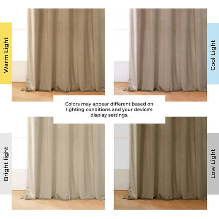 HPD Half Price Drapes Heritage Plush Velvet Curtains 108 Inches Long Room Darkening Curtains for Bedroom & Living Room 50W x 108L, (1 Panel), Museum Taupe