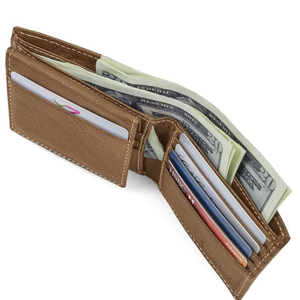 Timberland Men's Leather RFID Blocking Passcase Security Wallet Tan Genuine Leather RFID Blocking Security Wallet