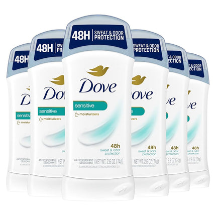 Dove Anti-Perspirant Deodorant, Sensitive Skin 2.60 oz (Pack of 6)