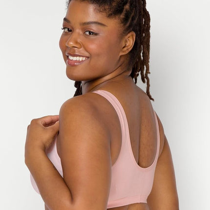 Fruit of the Loom Women's Comfort Front Close Bra with Mesh Straps Sports Bra, Blushing Rose, UK 16