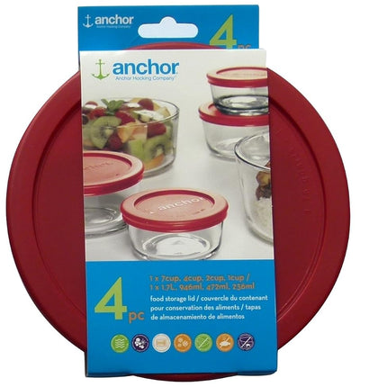 Anchor Hocking Replacement Lids 1x7cup,1x4cup,1x2c