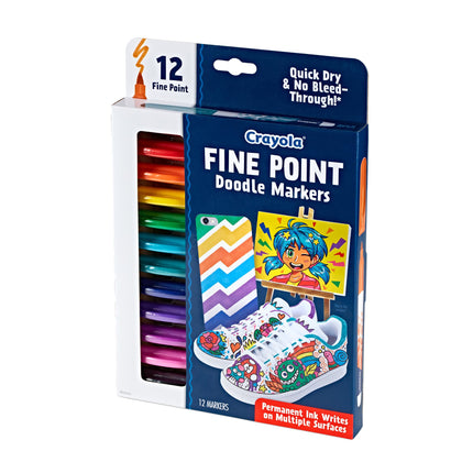 Marqueurs Pointe Fine Crayola, Marqueurs d'Art, Cadeaux pour Ados, 12 unités