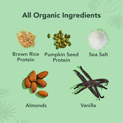 ALOHA Organic Plant Based Protein Bar, Vanilla Almond Crunch, 1.9 oz, 12 Count, Vegan, Gluten Free, Non-GMO, Stevia Free, Soy Free, Dairy Free
