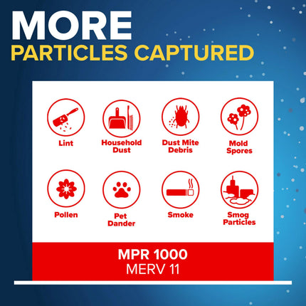 Filtrete 16x25x4 AC Furnace Air Filter, MPR 1000, MERV 11, Fits Lennox & Honeywell Devices, Allergen Defense, Electrostatic Air Cleaning Filter, 2-Pack (Actual Size 15.88x24.56x4.31 in)
