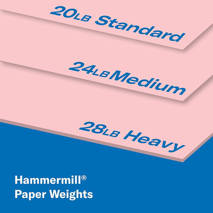 Hammermill Pink Colored 24lb Copy Paper, 8.5x11, 1 Ream, 500 Total Sheets, Made in USA, Sustainably Sourced from American Family Tree Farms, Acid Free, Pastel Printer Paper, 104463R