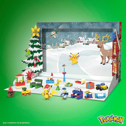 MEGA Pokémon Building Toys Set, Holiday Calendar with 202 Pieces, 2 Poseable Characters and Accessories, for Kids, GYG99