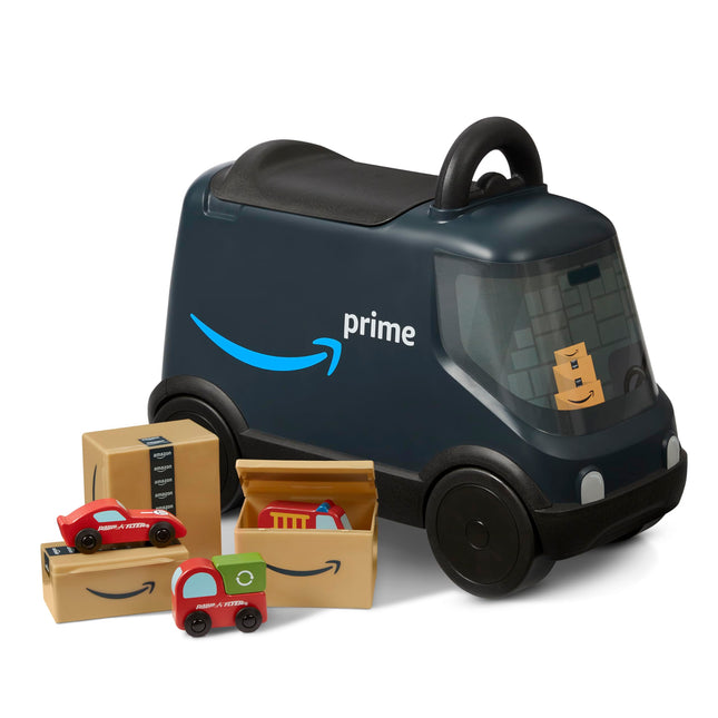 Amazon Delivery Van Ride On Toy for Kids, Blue Tod