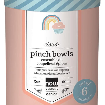 Now Designs Pastel Ceramic Pinch Bowl Set, Soy Sauce Dish, Set of 6, 2 oz