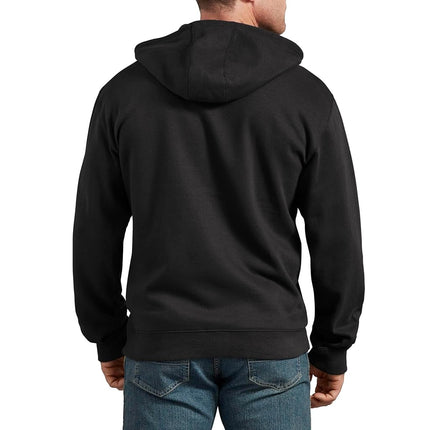 Dickies Men's Full Zip Fleece Hoodie Jacket, Black, 4X