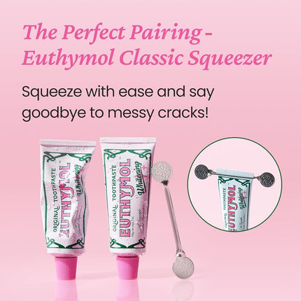 EUTHYMOL Whitening Toothpaste (3.7fl oz, Pack of 3) - Stain Removal in 2 Weeks, Long-Lasting Freshness for Sensitive Gum & Teeth. Bad Breath, Cavity Prevention. Recyclable Aluminum Tube.